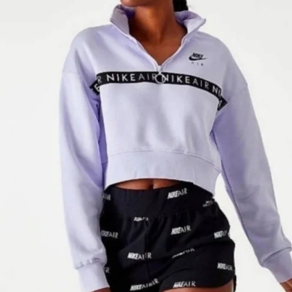 Nike Air Cropped Quarter Zip Sweatshirt W NSW AIR TOP HZ BB size medium - Picture 1 of 8